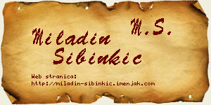 Miladin Sibinkić vizit kartica